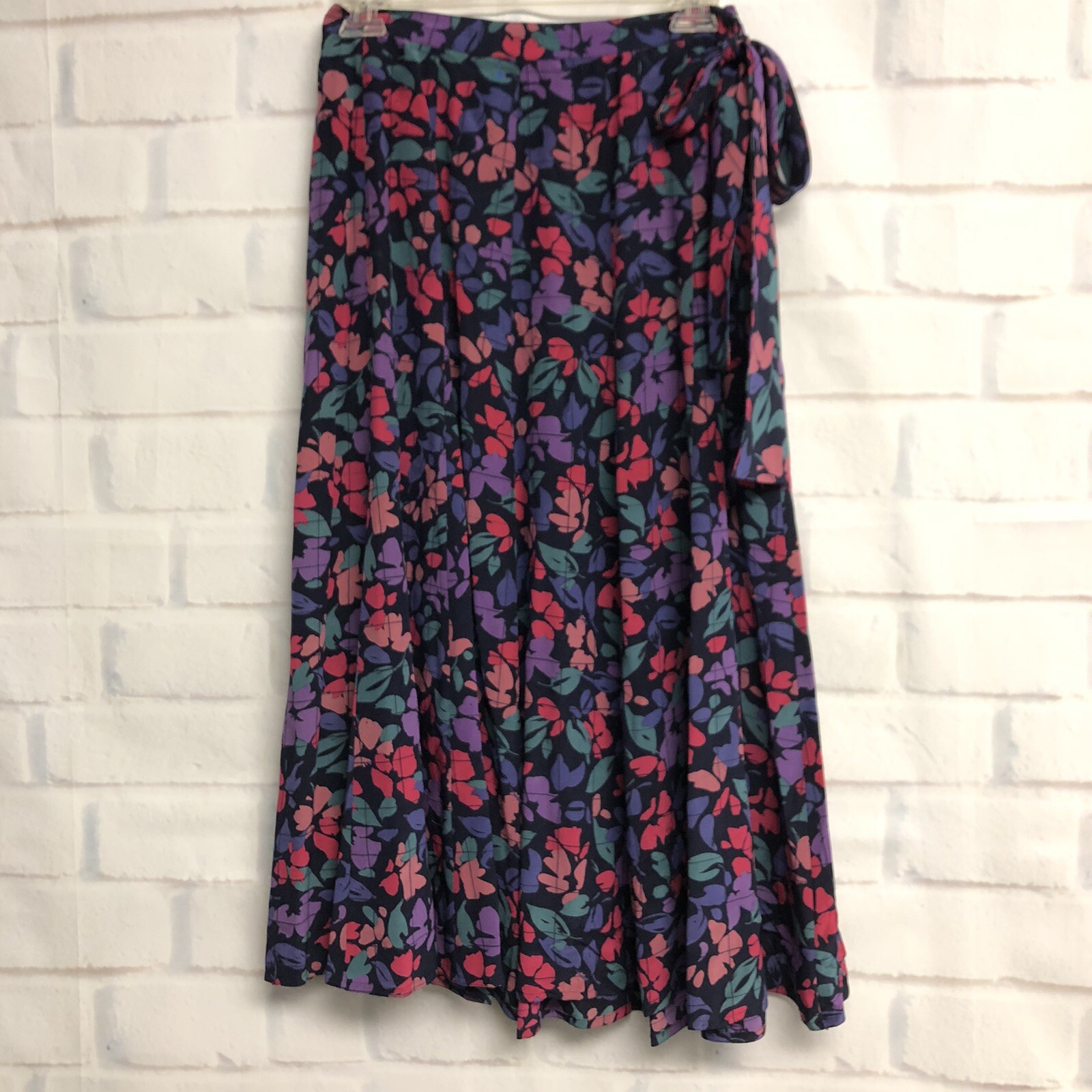 Maggy London Jeannene Booher Vintage Silk Skirt Floral 10 Midi