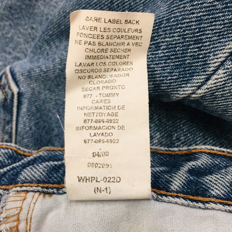Tommy Hilfiger Mom Jeans Denim Pants Vintage 90s SPELLOUT Blue Baggy Hipster 10