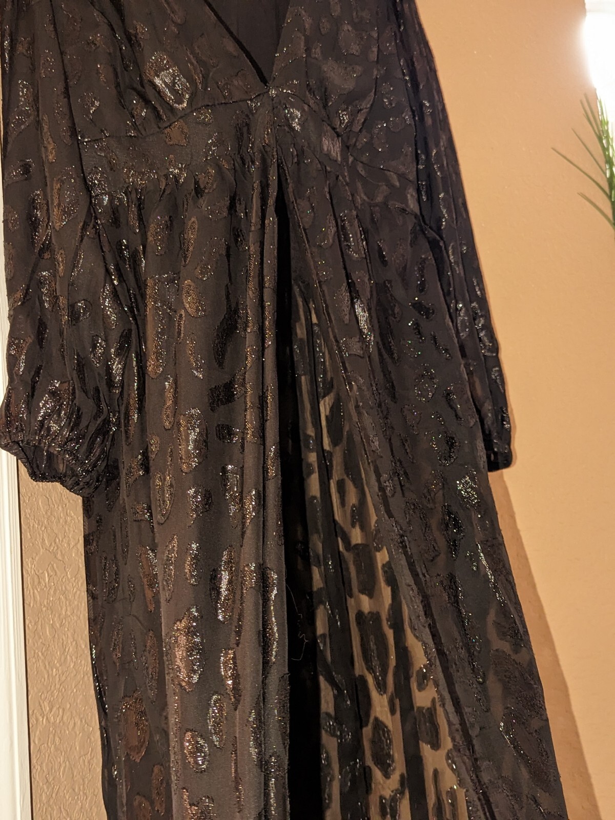 City Chic VTG Size 14 Juniors (Womens XS) Black MAXI Sheer Dress LongSlv Goth