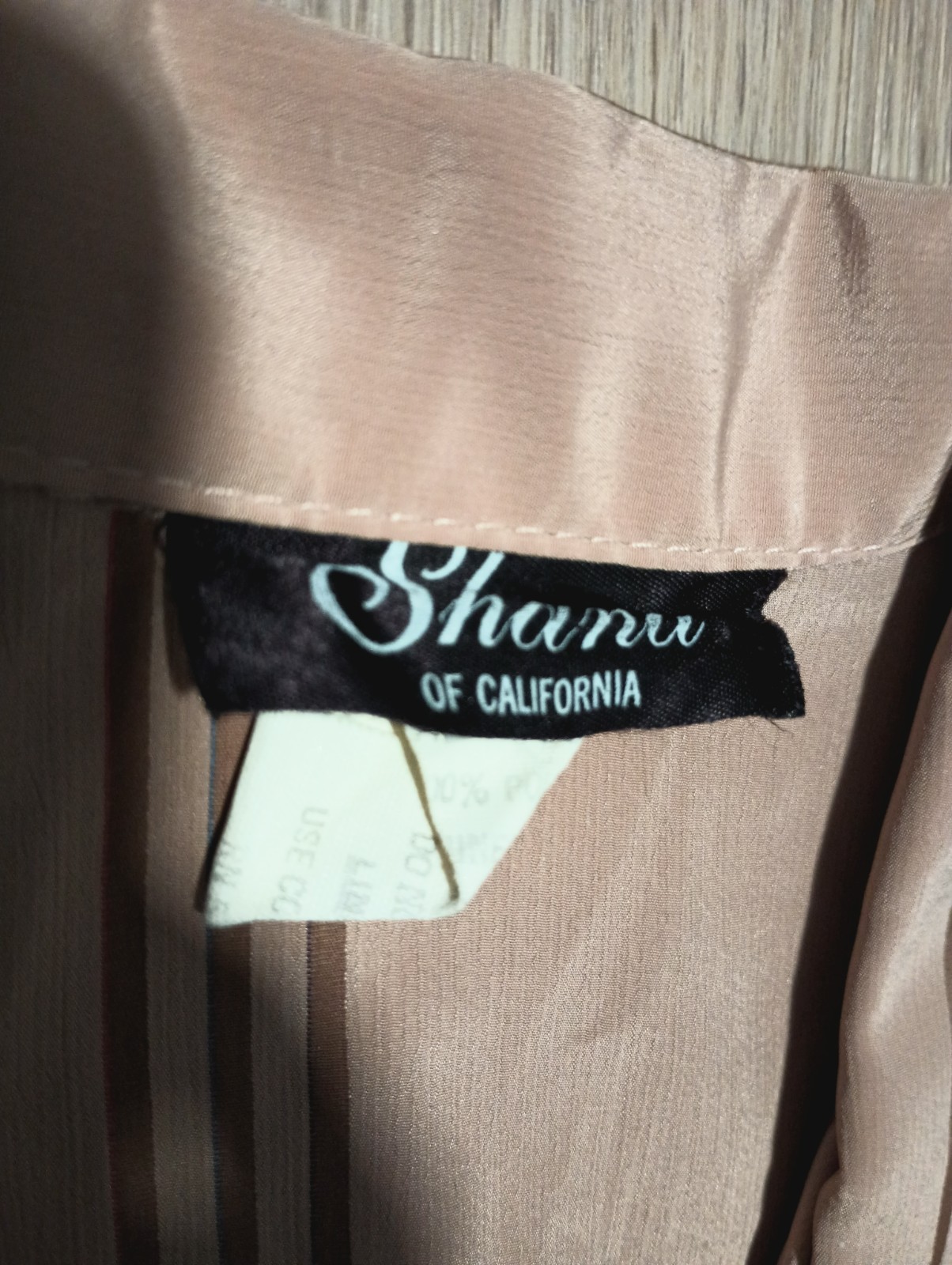 Vtg 70s SHANA OF CALIFORNIA Brown Striped Jacquard MINIMALIST Top MOD office M