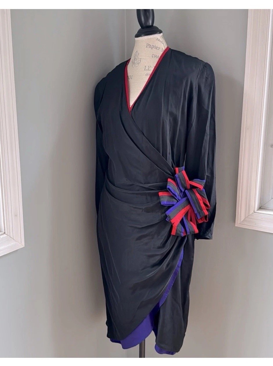 Vintage Pia Rucci Silk Wrap Dress