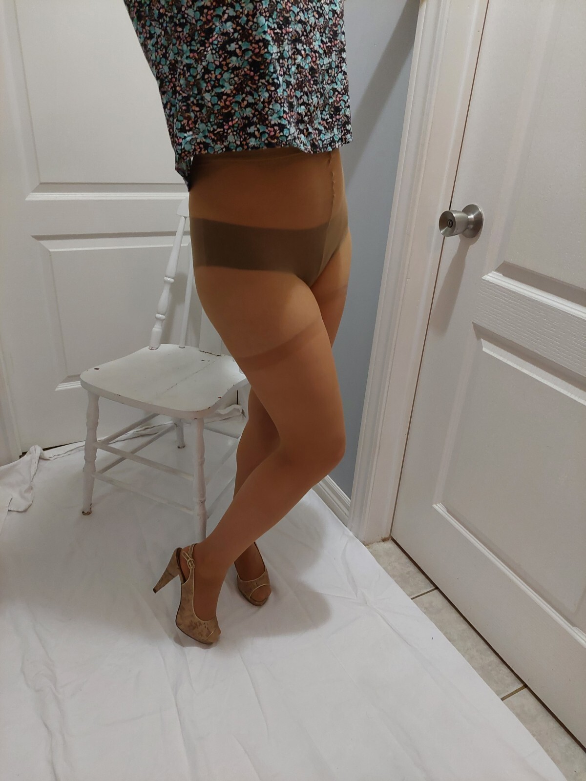 Vintage Pantyhose💕Flair Sheer Support Color Beige Size XXL BFLA01