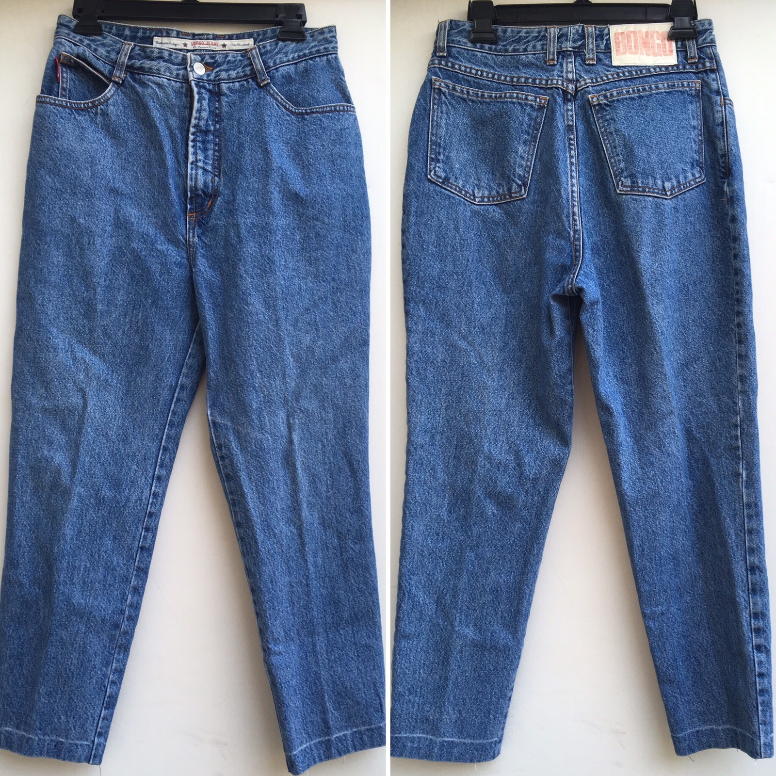 Vintage BONGO Jeans Made USA High Waist Tapered Leg 13 29 1/2″ Waist 80s 90s Mom