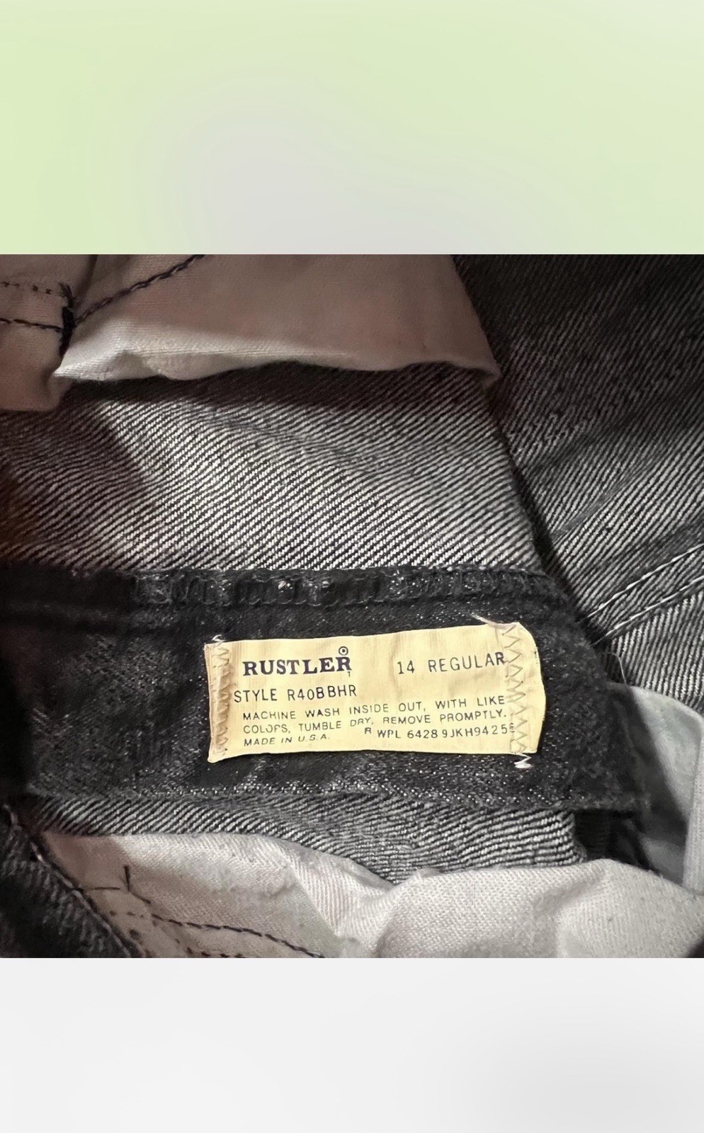 Vintage 80s Black Rustler Straight Leg Jeans Acid Wash Stone Wash