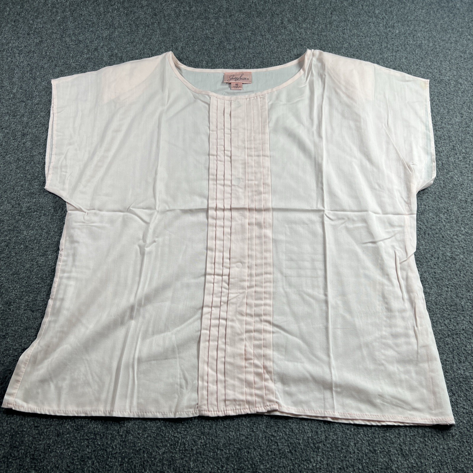 Vintage 1980s Jaclyn Smith Blouse Baby Pink Size 16 Made in USA Shell Undershirt
