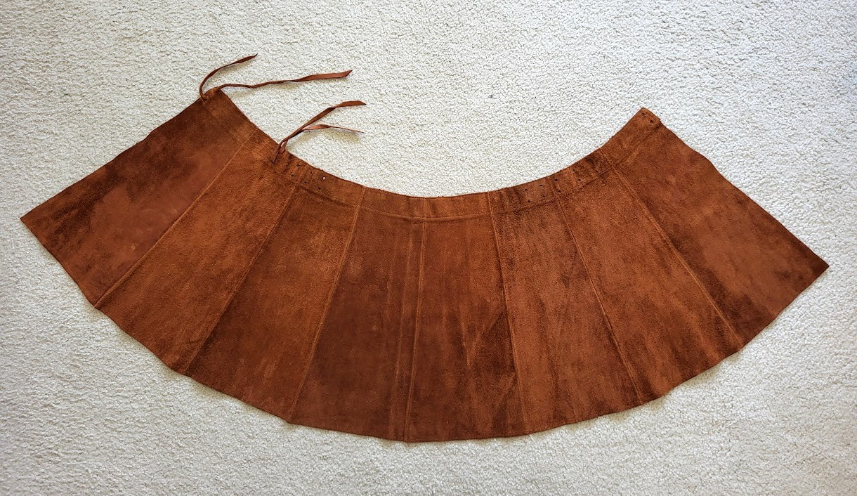 VTG. Handmade Natural Tanned Cow Hide Leather BOHO/Western/Cowgirl Skirt Small