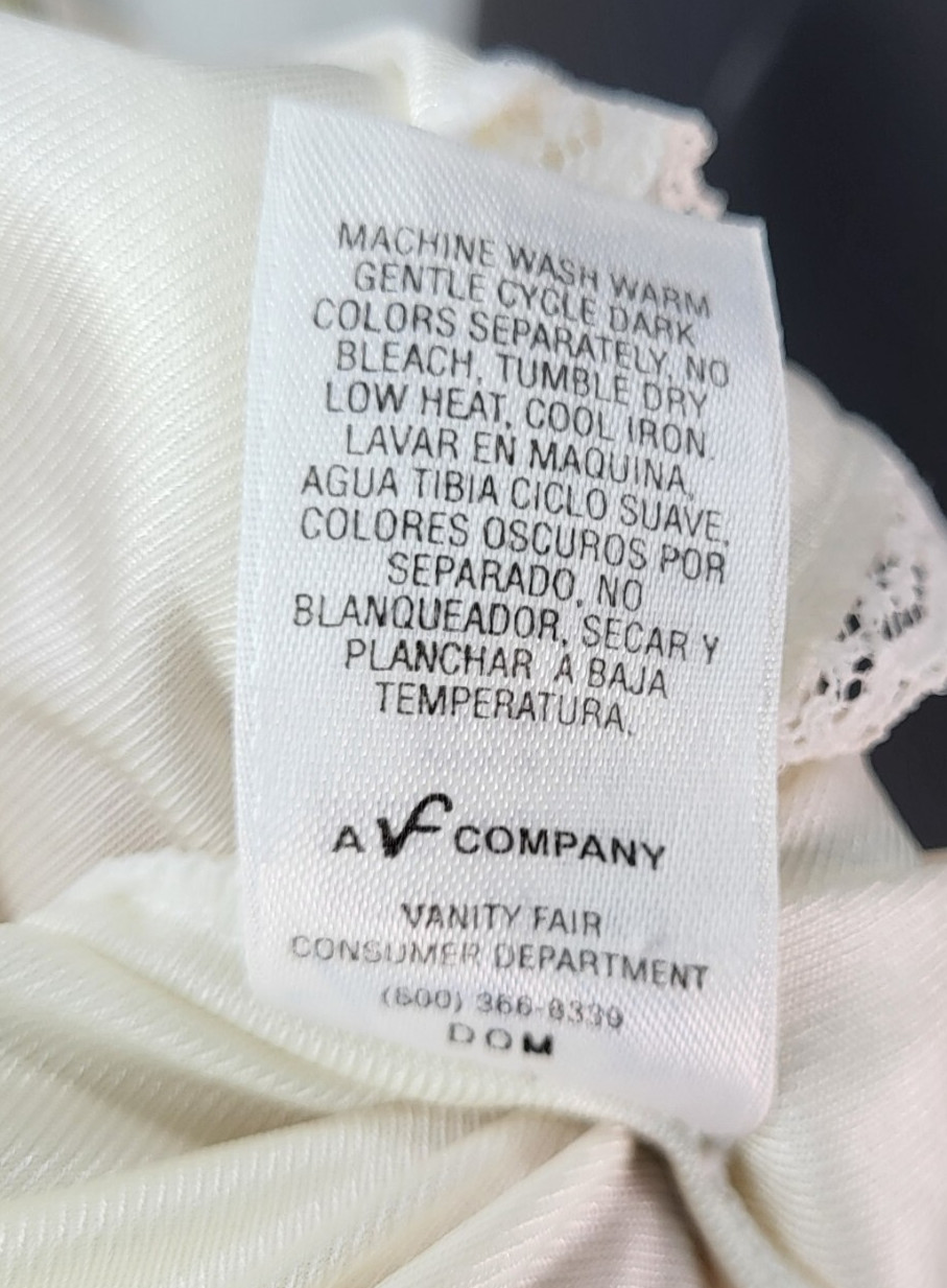 Vintage Vanity Fair Nylon Cami Camisole Lingerie 17-760 Top Size 40/46 Ivory