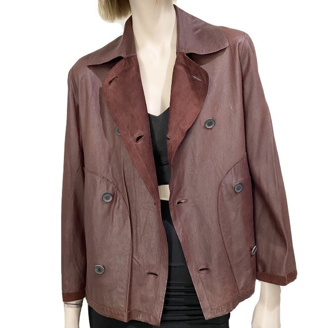LOEWE Madrid 1846 Reversible Peacoat Soft Lambskin Leather Jacket Women’s M/L