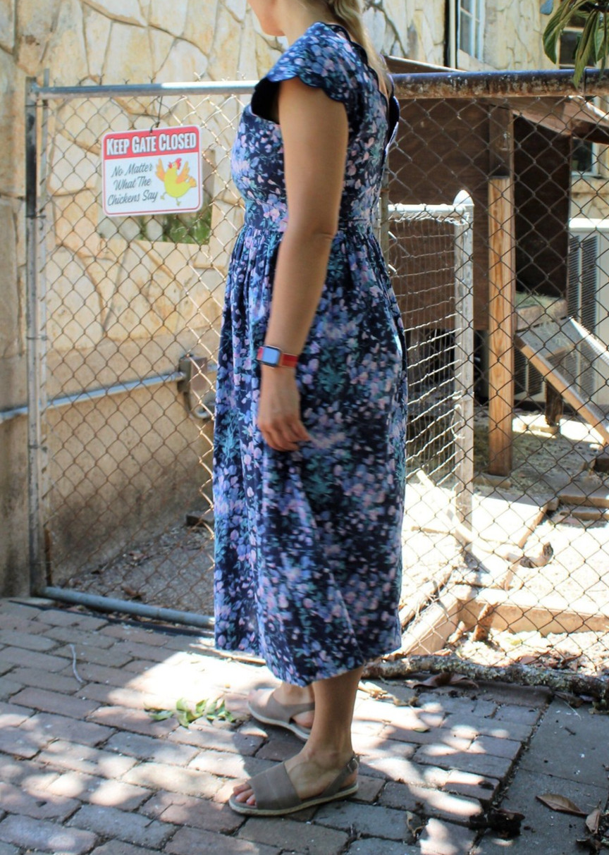 Vintage Kathryn Conover Design 1980s Floral Print Midi Dress M Women