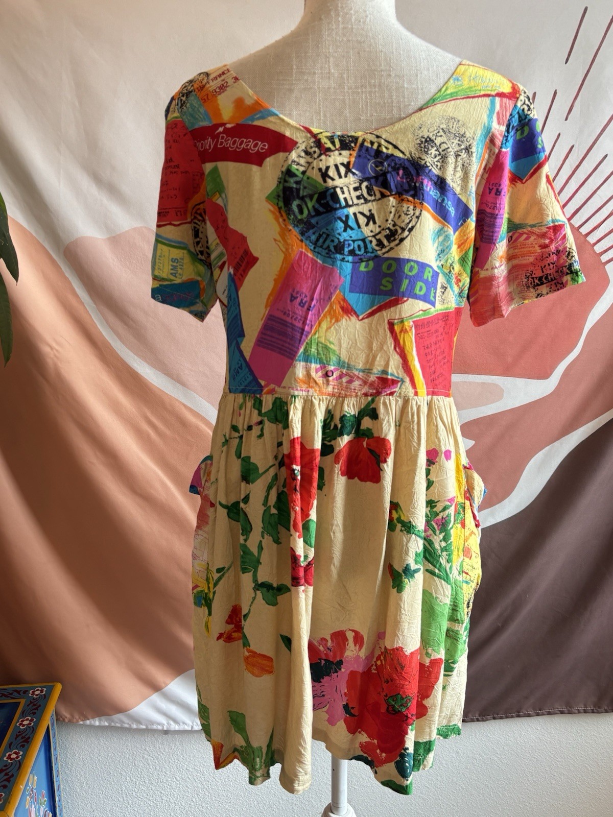 Jams World Hawaiian Travel Floral Dress Size S Beach Cruise Vacation Aloha