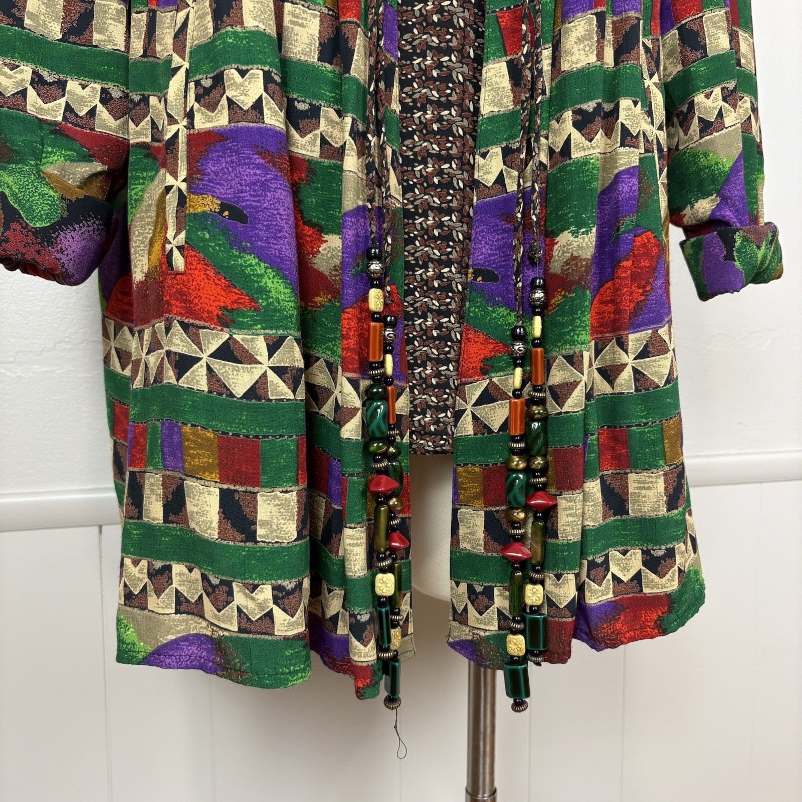 Dorothy Schoelen Platinum Vintage Jacket & Blouse Size P(Small) Abstract Print