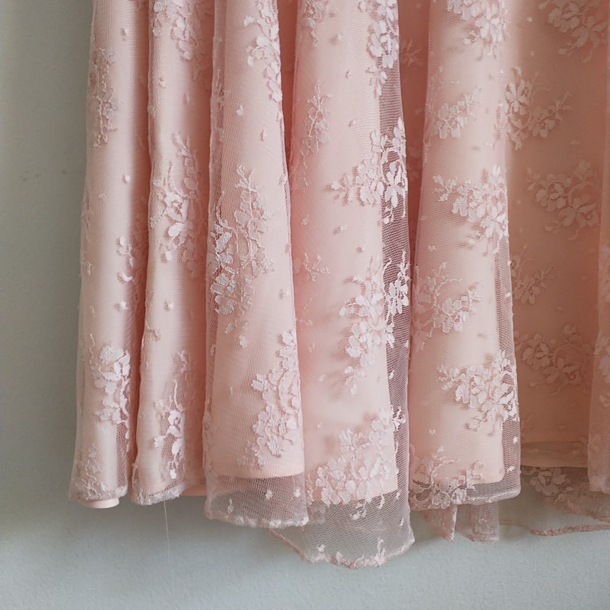 Vtg Barbara Chodos Michael Marcella Dress 12 Pink Floral Lace Bow Drop Waist