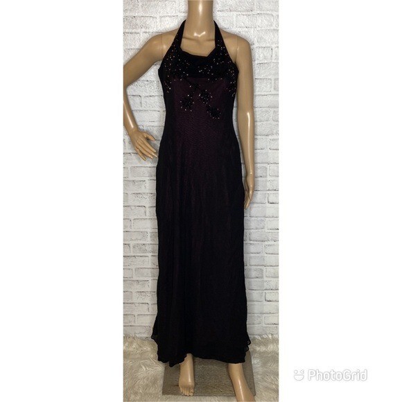 Vintage Laundry Shelli Segal NWOT beaded maxi dress 10 90’s