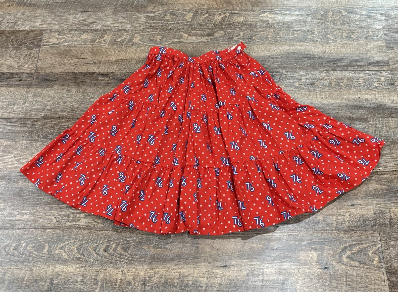 Vintage 1976 Bicentennial Patriotic Circle Skirt Twirl 26W Square Dance XS/S