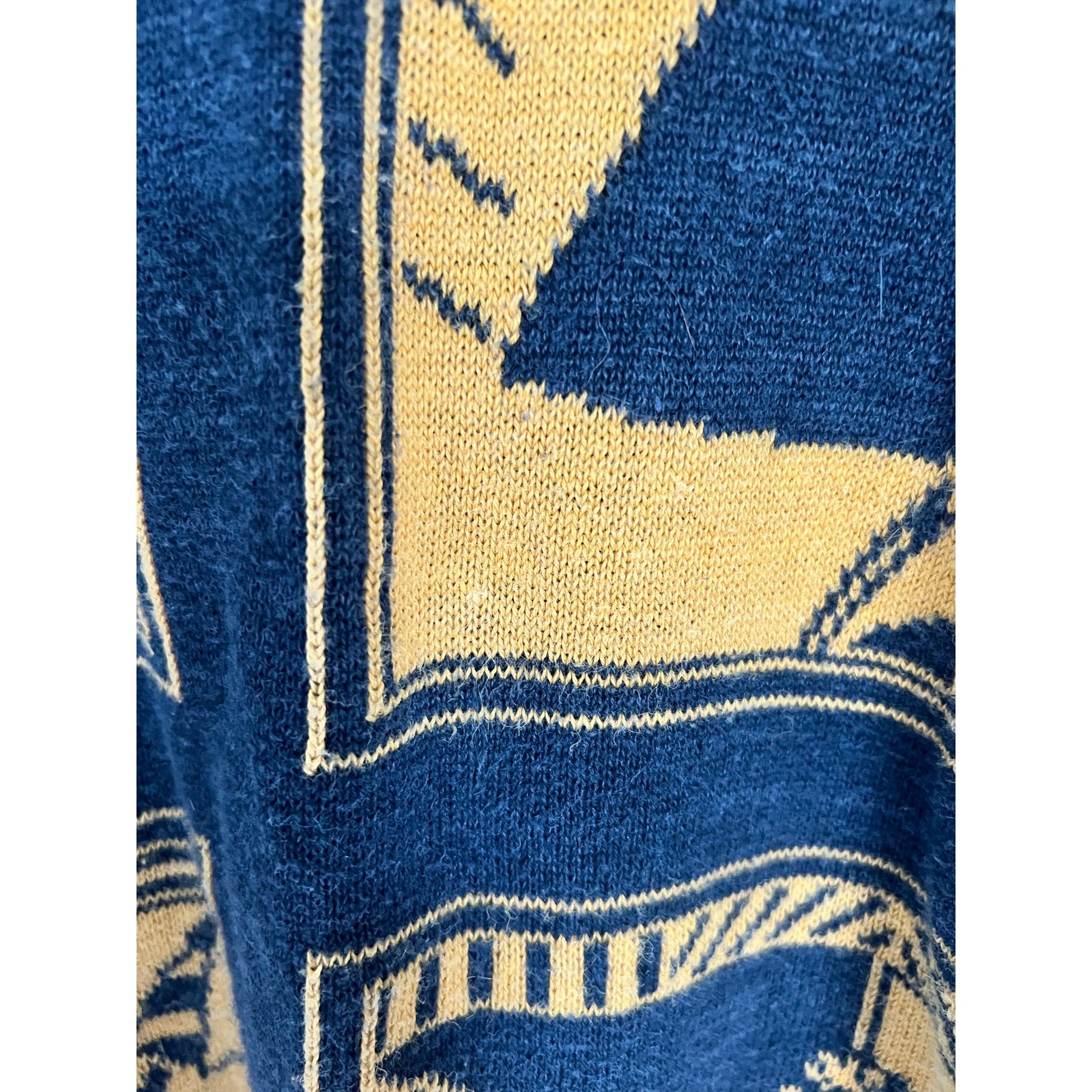 Vintage Generra 80s Graphic Chessboard Mockneck Sweater Black & Mustard Knit M