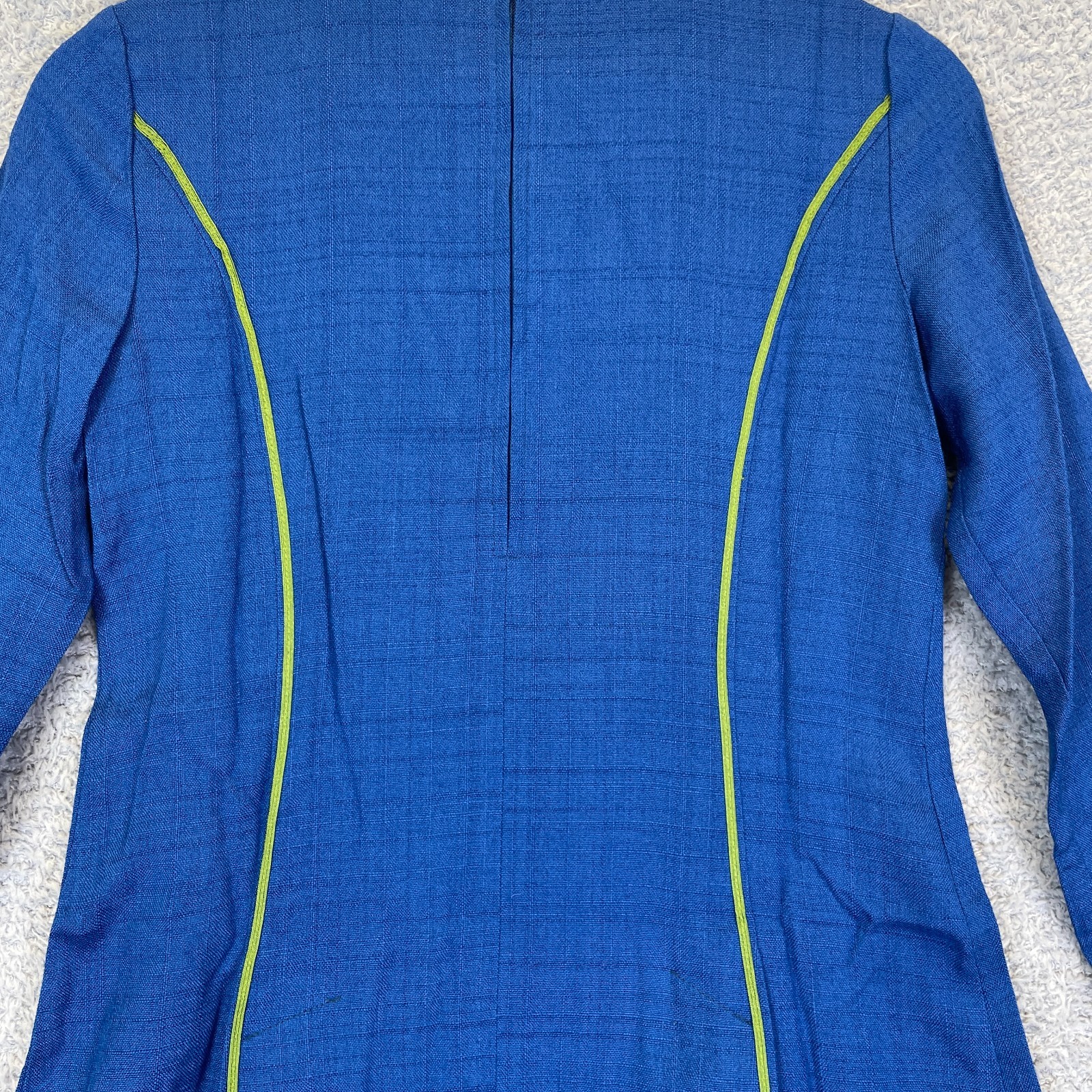 Vintage 1960s Ruth of Carolina Cobalt Mod Dress Embroidered Grapes A-Line XS