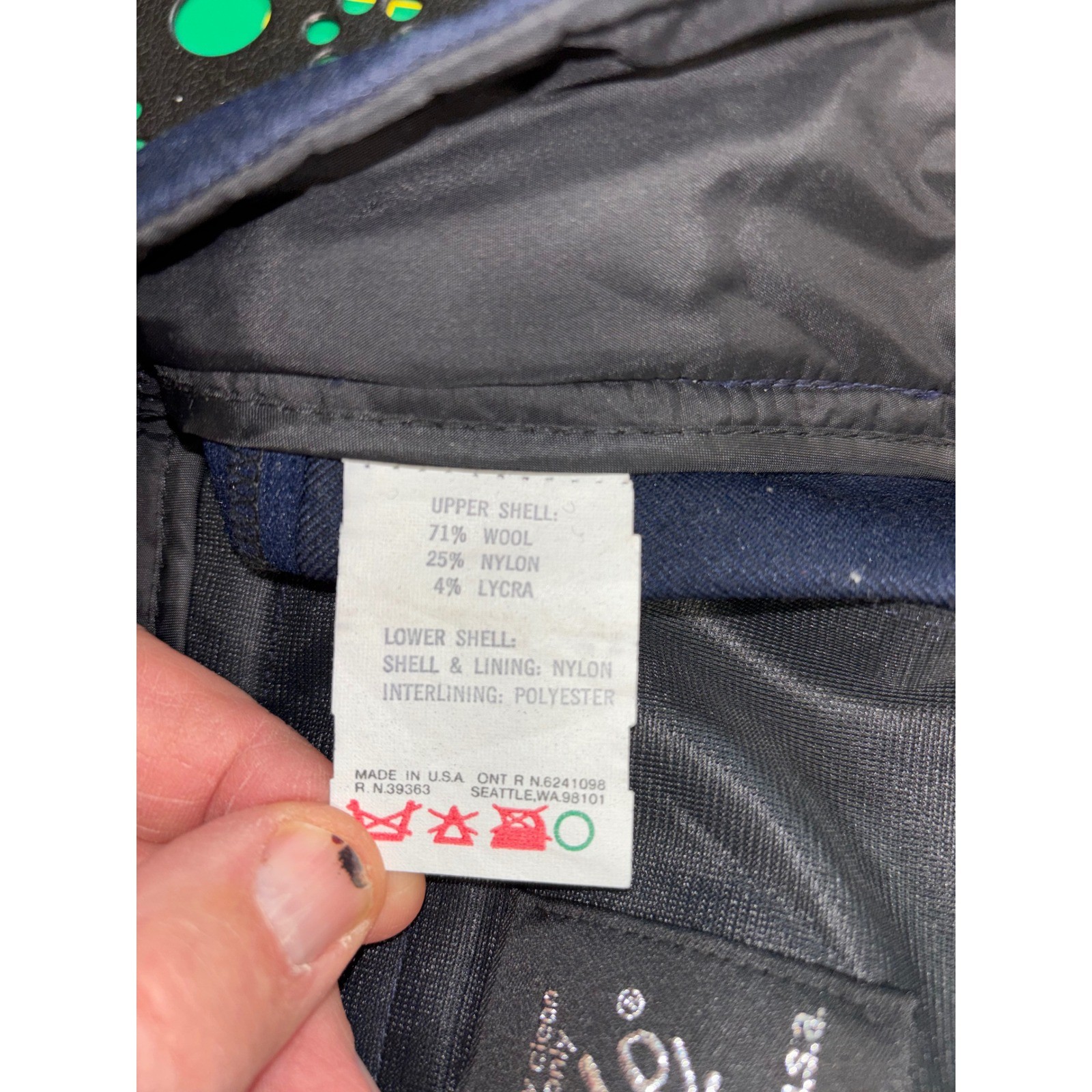 Vintage Roffe Ski Pants Womens 36 Regular Navy Blue Wool Blend Made in USA Retro