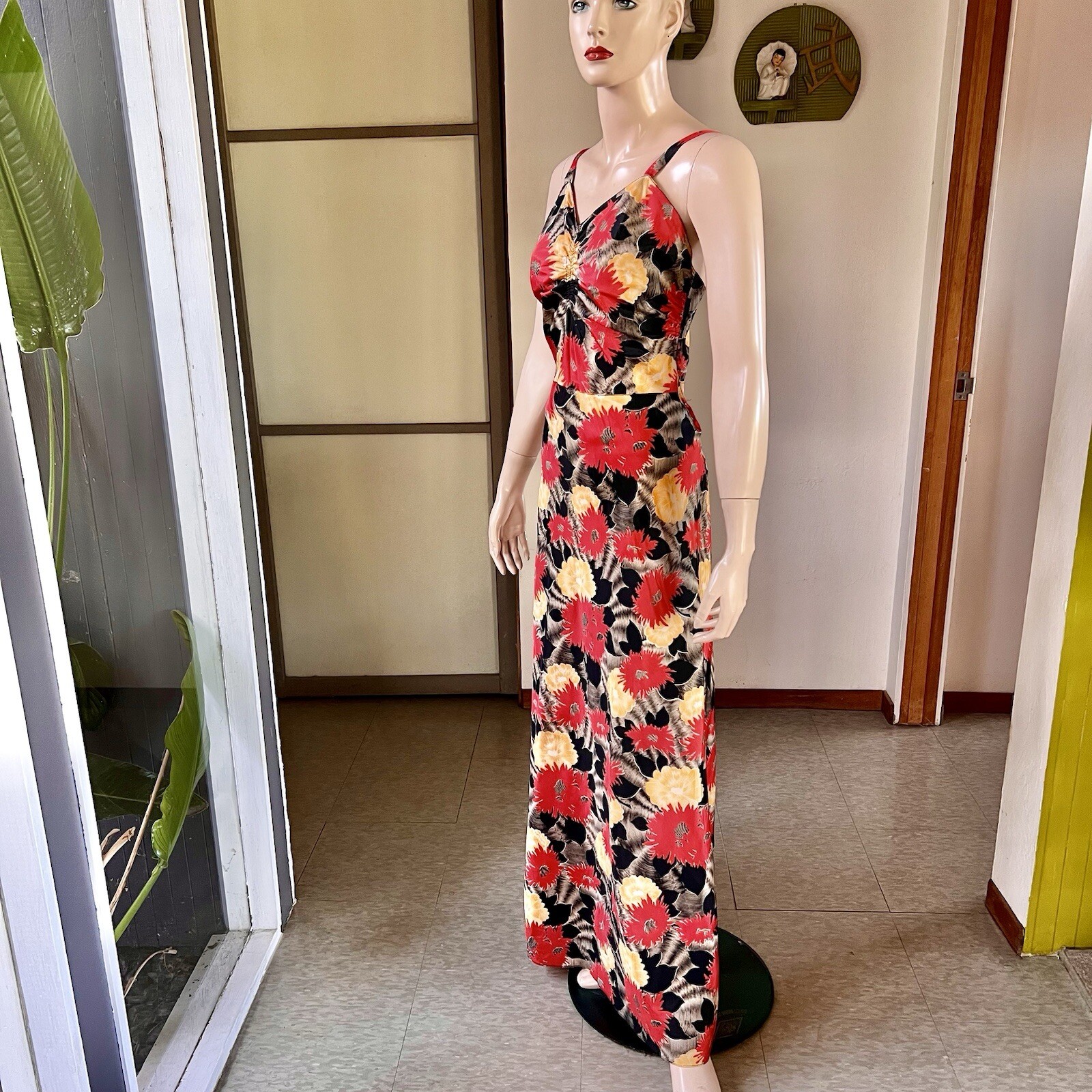 1930s Vintage Fashion Originators Guild Bias Cut Acetate Gown 26-28w