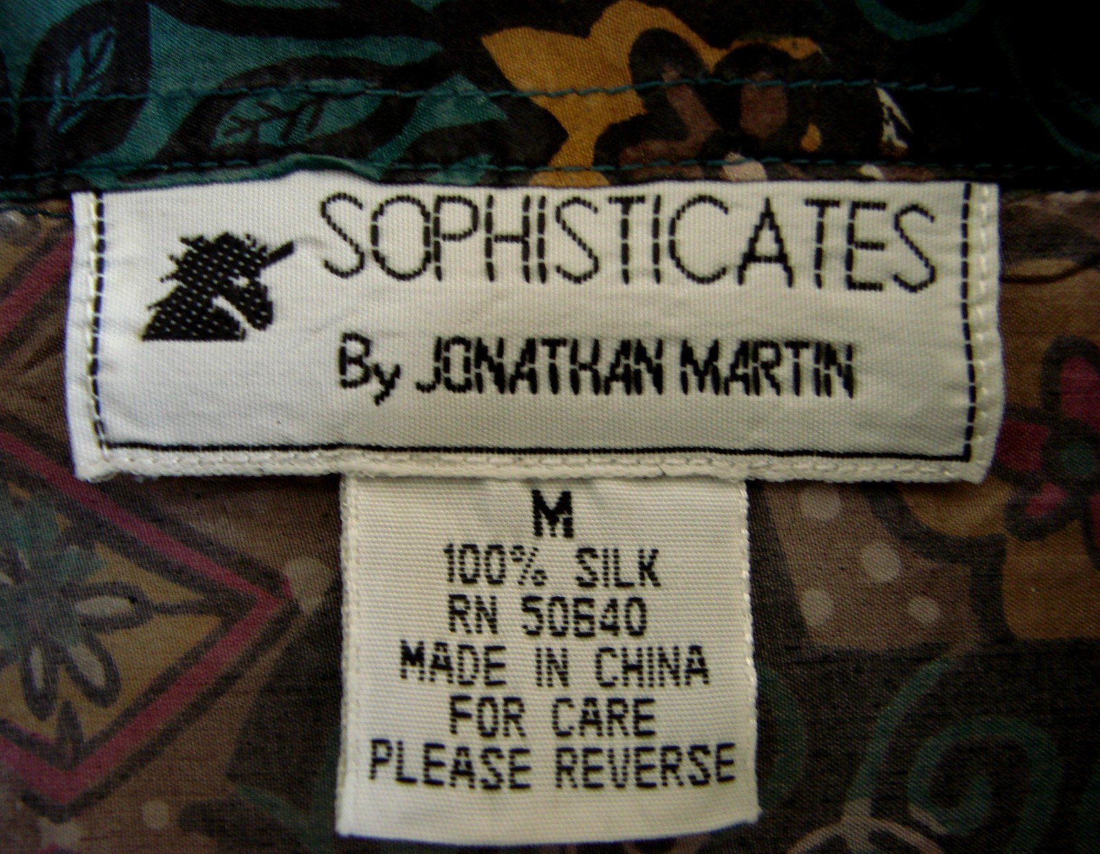 Vintage Sophisticates by JONATHAN MARTIN 80’s 90’s Colorful L/S Silk Blouse M