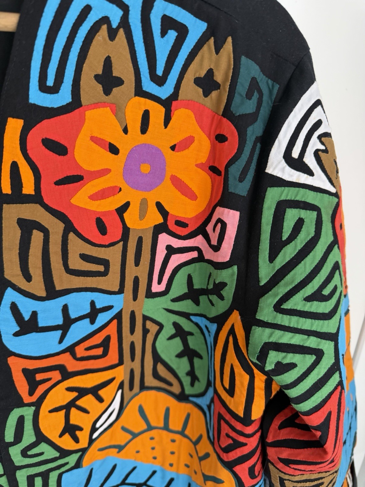 Mola Sed’s Crafts Molas Panama Colorful Blazer Women’s Size M Vintage Handmade
