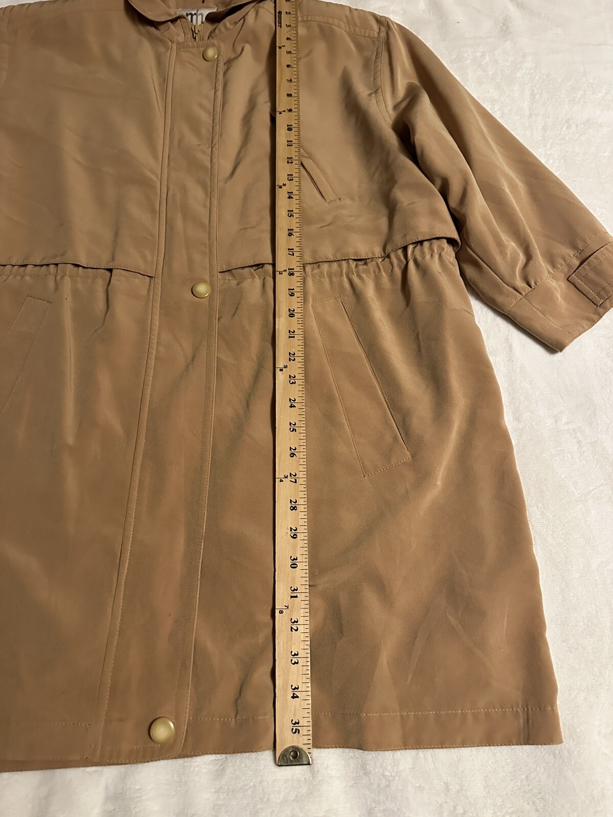 Vtg Misty Harbor Trench Rain Coat Jacket Womens Large Tan Lined classic Spy