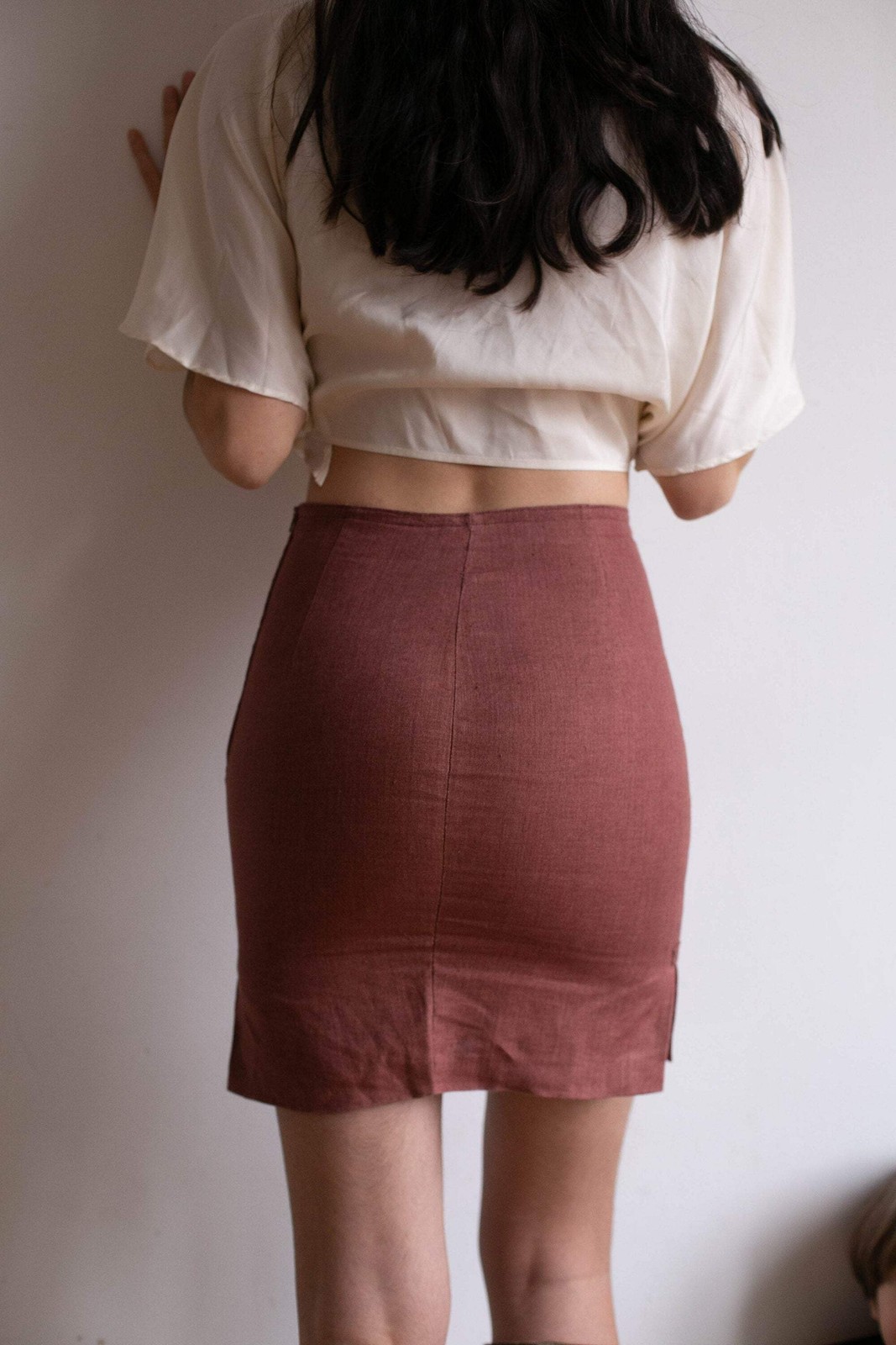 Sexy pencil skirt, 90s mini skirt, Bordeaux short skirt / Tight skirt, summer sk