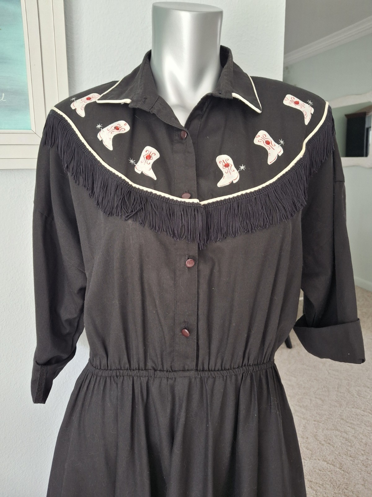 Vintage 1980’s Western Cowgirl Texas Rodeo Nashville The American Shirt Dress