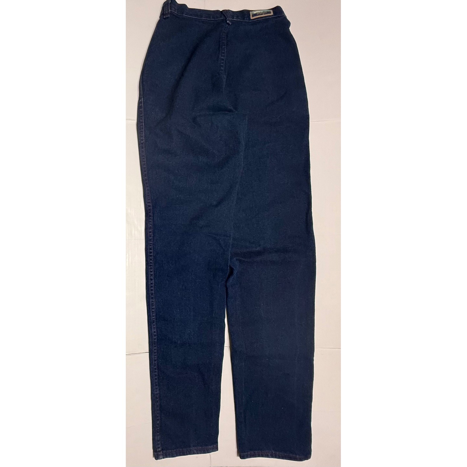 Vintage Wrangler High Waisted Pleated Jeans Dark Wash Red Stitch Made in USA