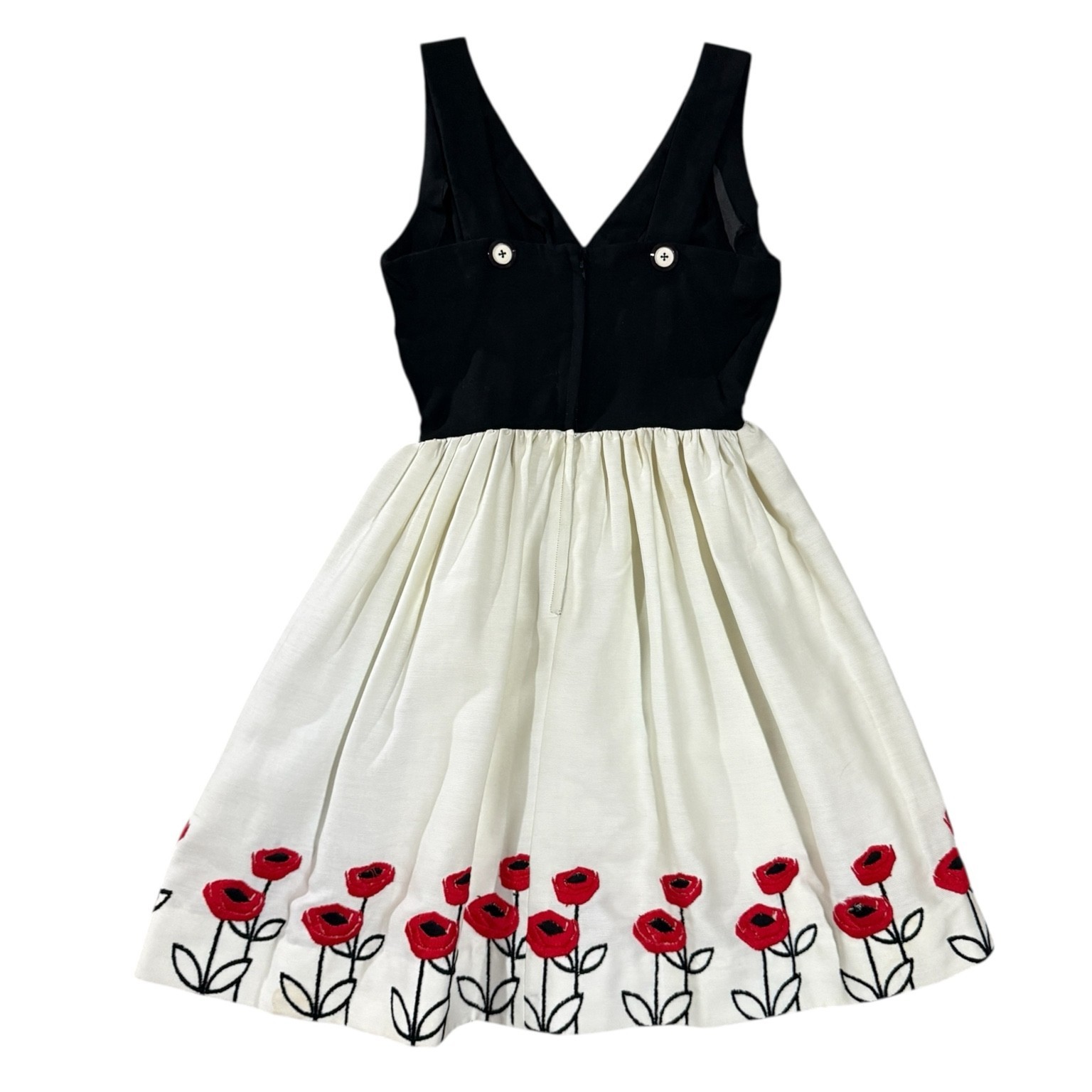 Vintage Coquette Retro Tea Dress 10 Eve Le Coq California Poppy Embroidered Red