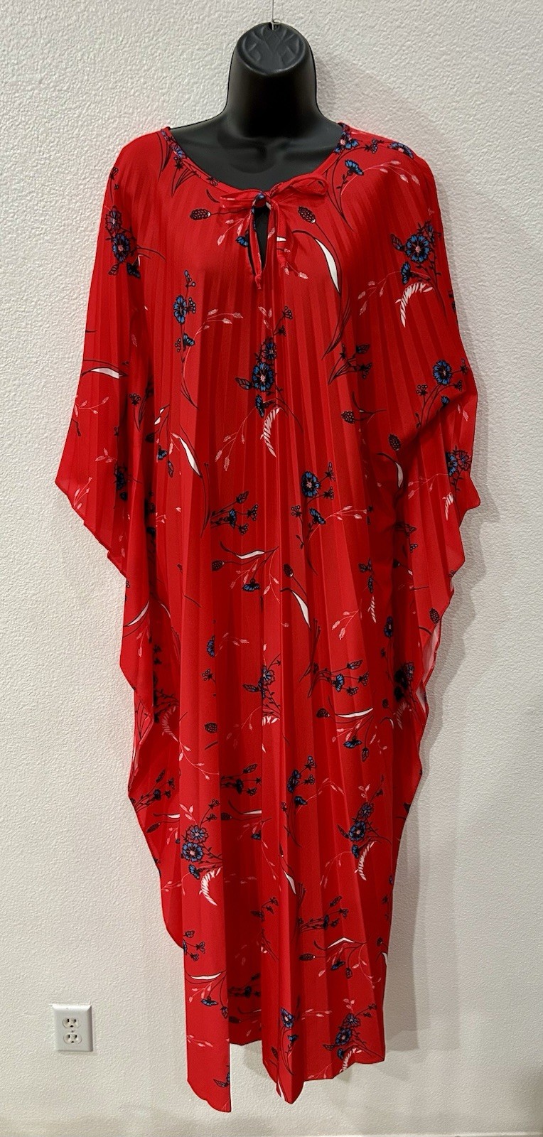 1970s VTG Caftan Maxi Dress by Adorable Of California Floral Print S/M