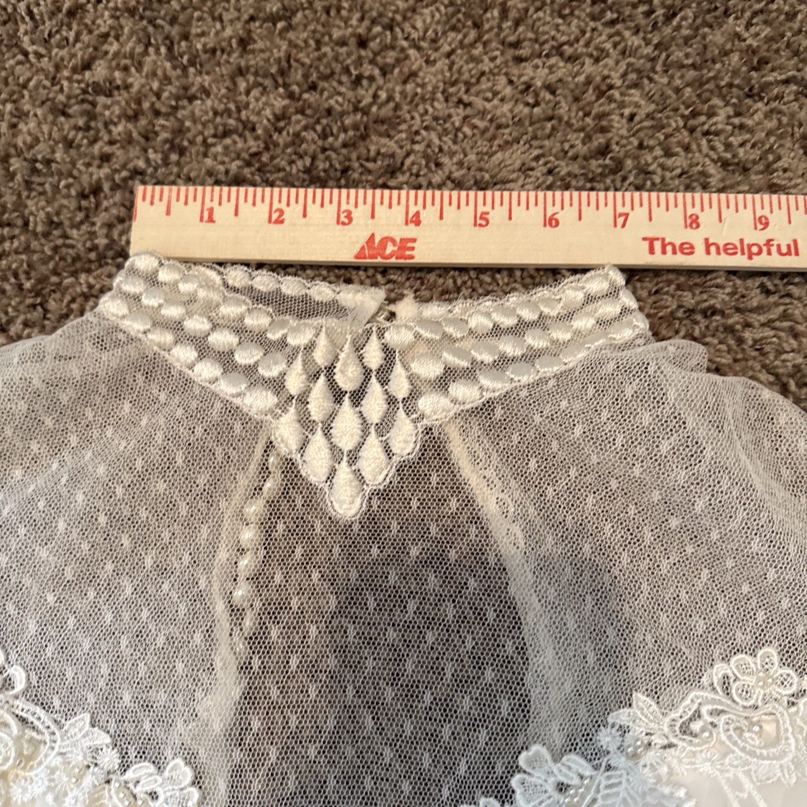 Alfred Angelo Vintage 1970’s Victorian Revival Prairie Chic Lace Wedding Dress S