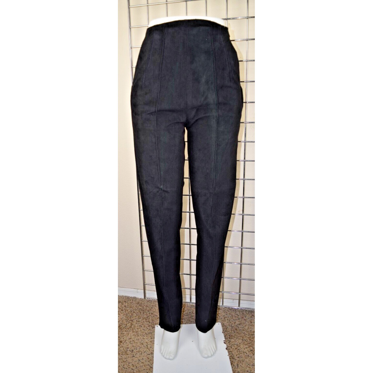 Vintage Leather Pants Roberto Cavalli 26 x 31.5 80s Soft Black Suede High Waist