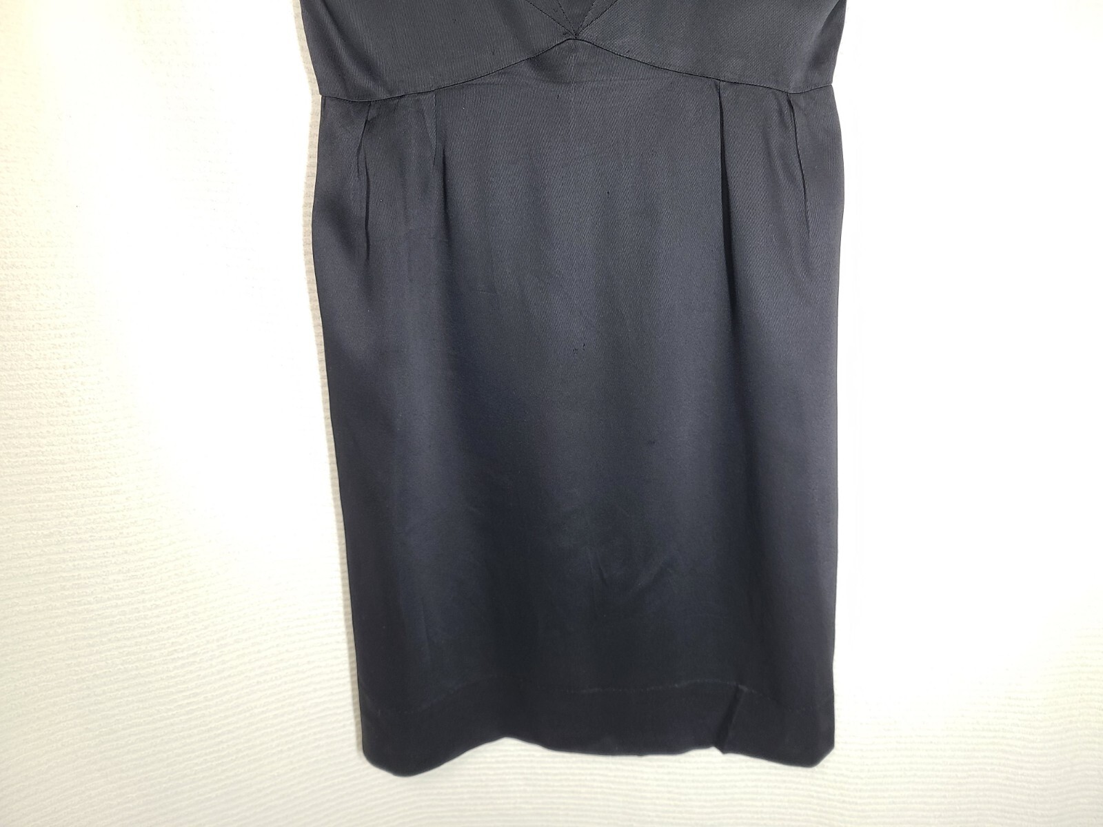 Vtg Black Party Dress 50s 60s Cross Princess Seam M L Pinup VLV LBD Couture