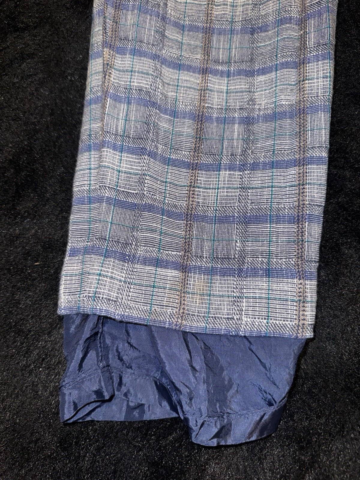 Vintage David Brooks Plaid High Waist Pants Sz 10 Side Button Pockets Ruffle Hem