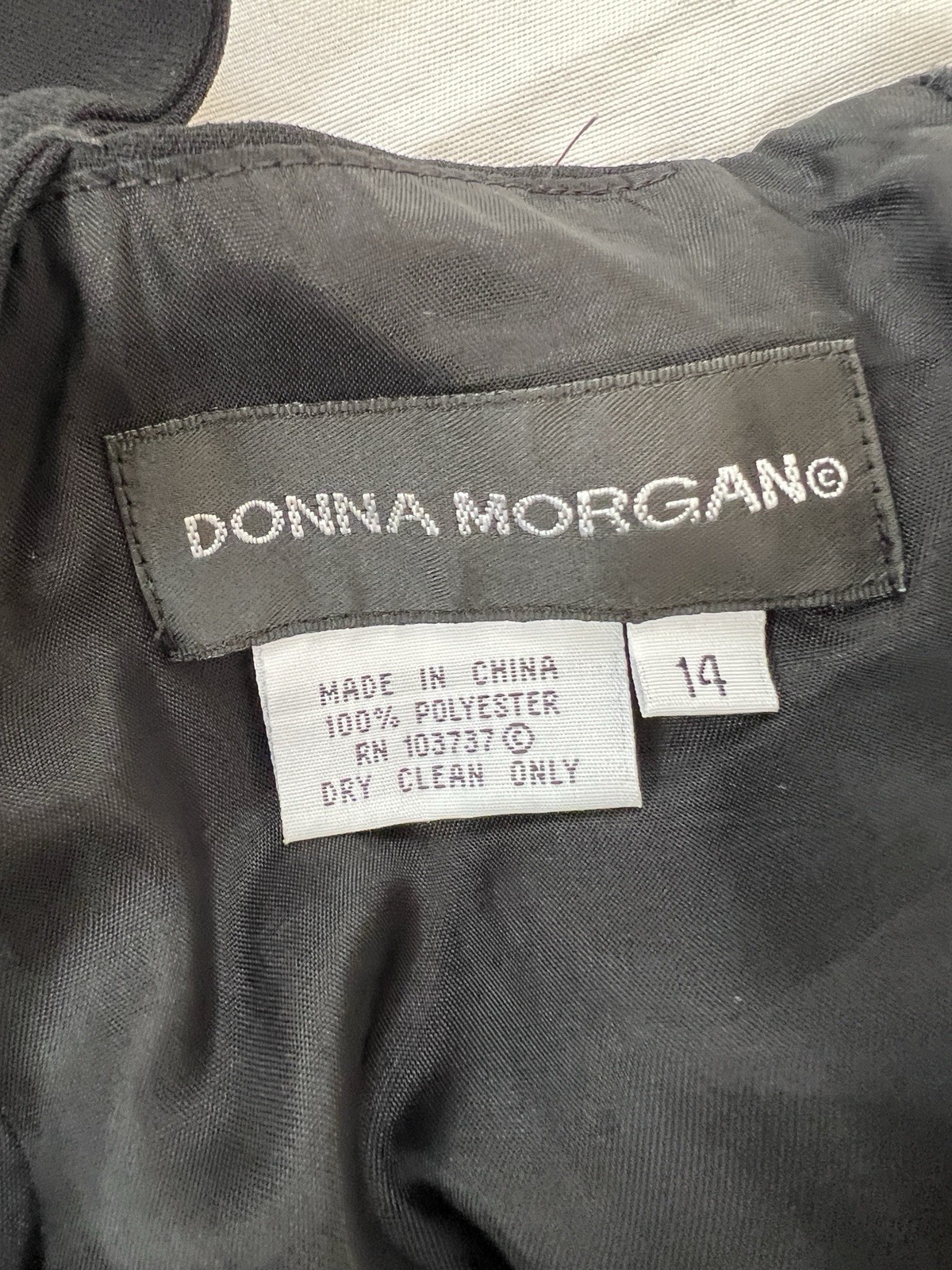 Donna Morgan Y2K 90’s Black Sleeveless Midi Dress with Tiered Ruffles Size 14