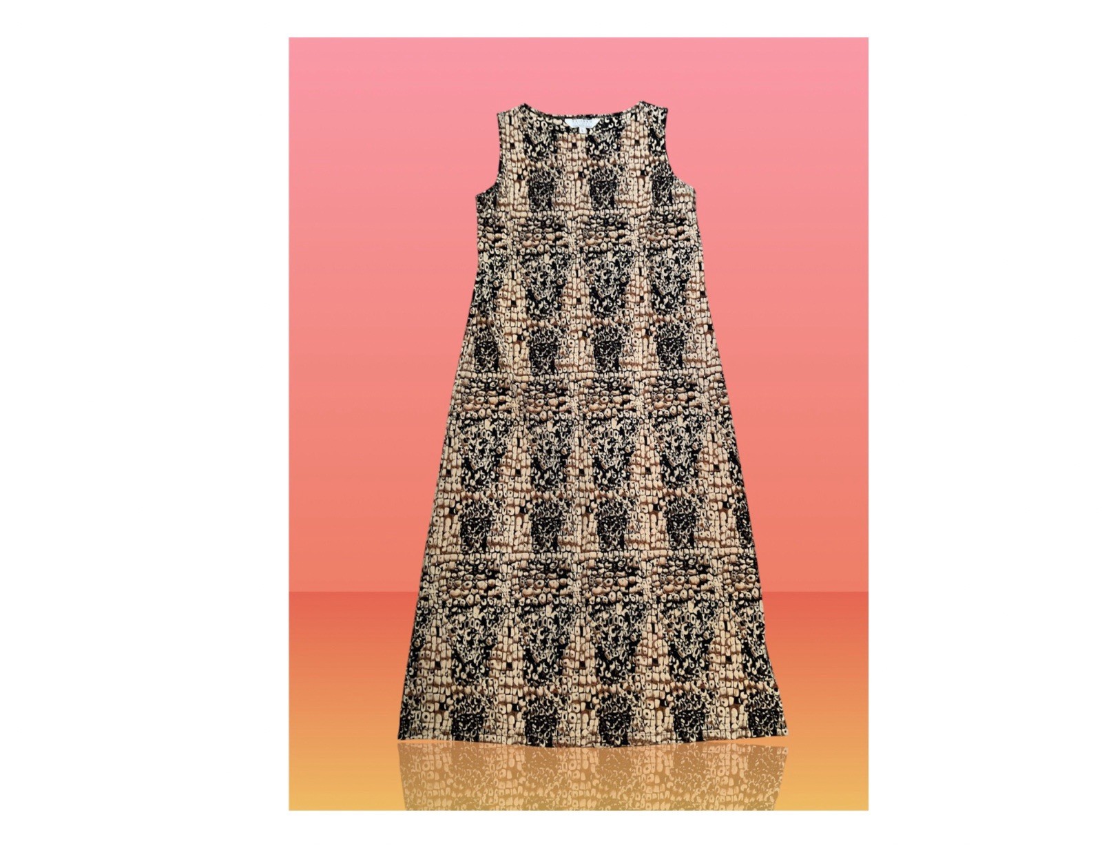 Vintage Y2K UNIFORM John Paul Richard Maxi Animal Print Dress