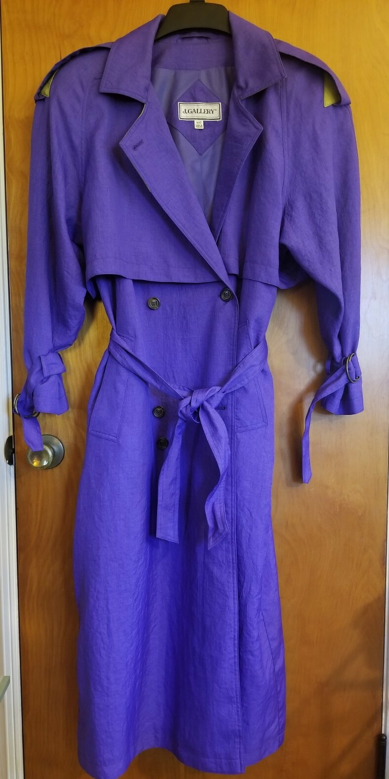 Vintage J. Gallery Trench Jacket Sz 11/12 Purple Chartreuse 80’s 90’s Y2K