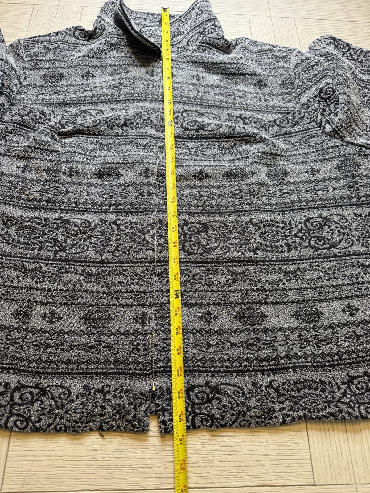 90s Fashion Bug Aztec Jacket Tapestry Southwestern Geometric VTG Blk & Gray 4XL