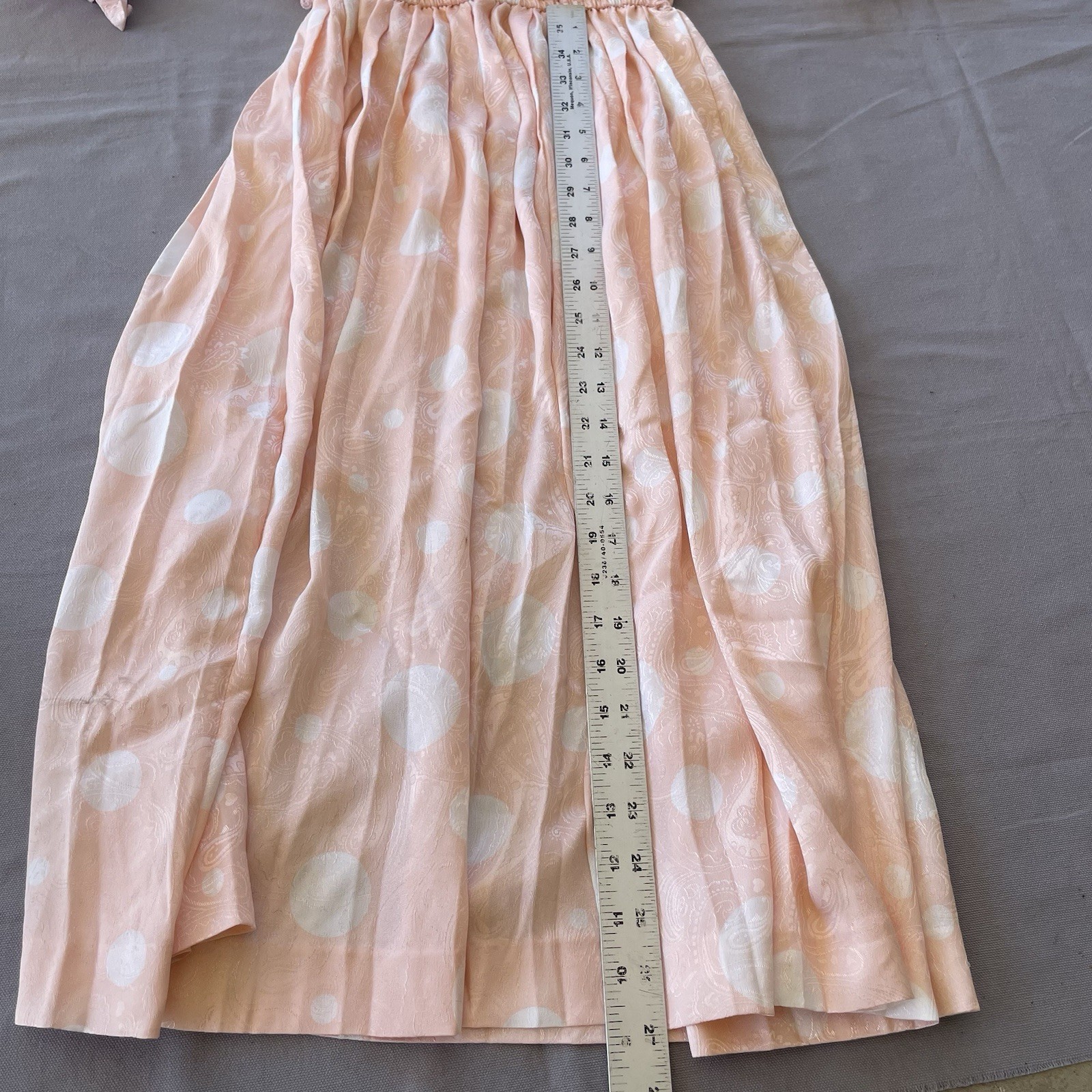 Vintage 1980s Alexis Fashion Inc Pink White Polka Dot Secretarial Dress Size S
