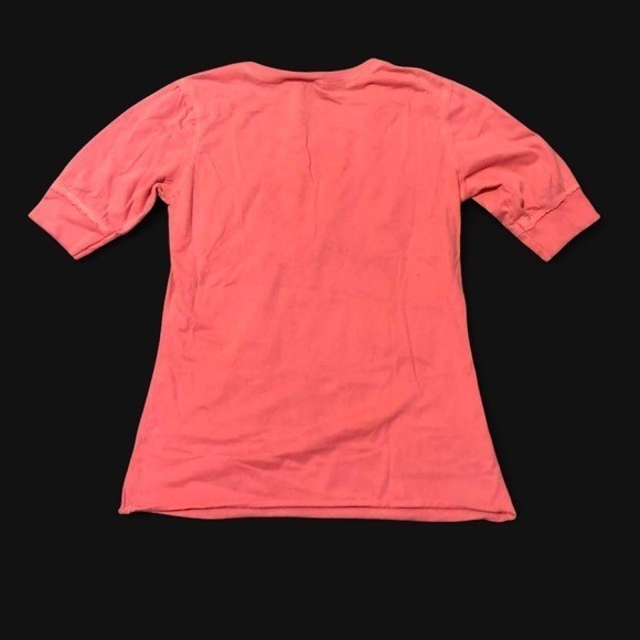 Vintage y2k billabong Henley top salmon Love fitted elbow sleeve M/16.5