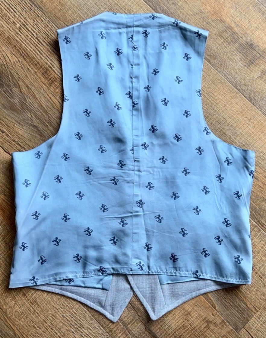 Handmade Blue Floral Lace Vest Womens Boho Victorian Cottagecore S M