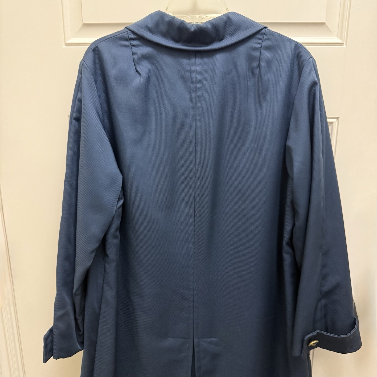 Vintage 70’s Count Romi Slate Blue Belted Trench Coat Size 18
