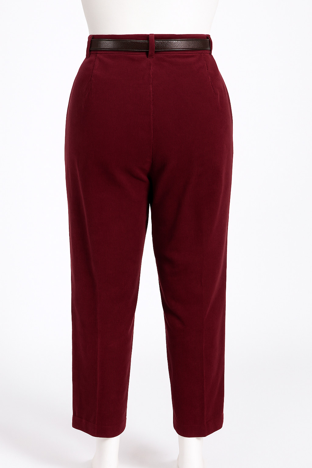 90s Vintage Haggar Red Corduroy High Waist Pleated Pants Belted Womens 4 Office
