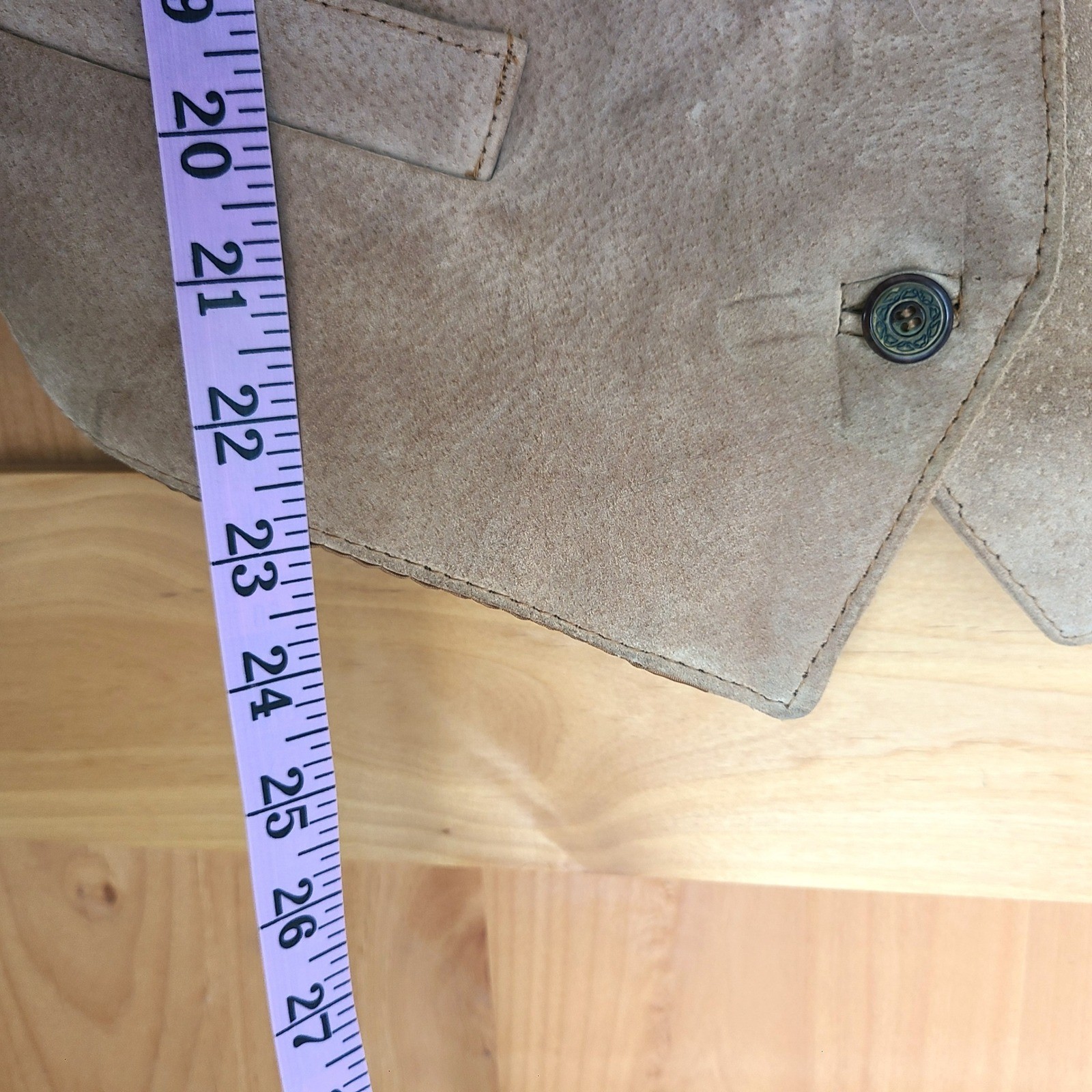 Arizona 100% Genuine Leather XL Brown Western Button Vest Cowgirl Festival Boho