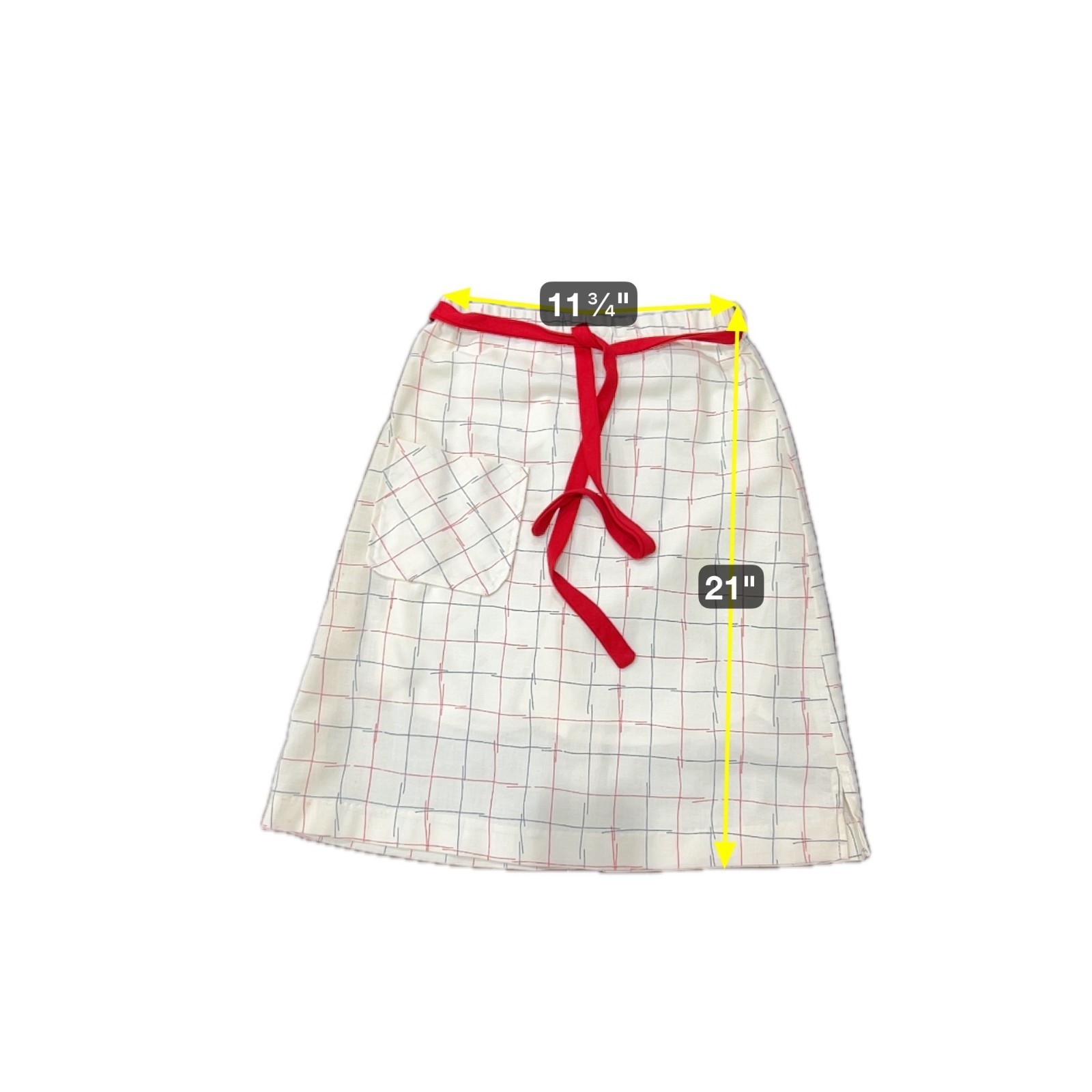 Vintage 1960s The Voyager Checkered Top Skirt Set Cream Red Casual Outfit Set