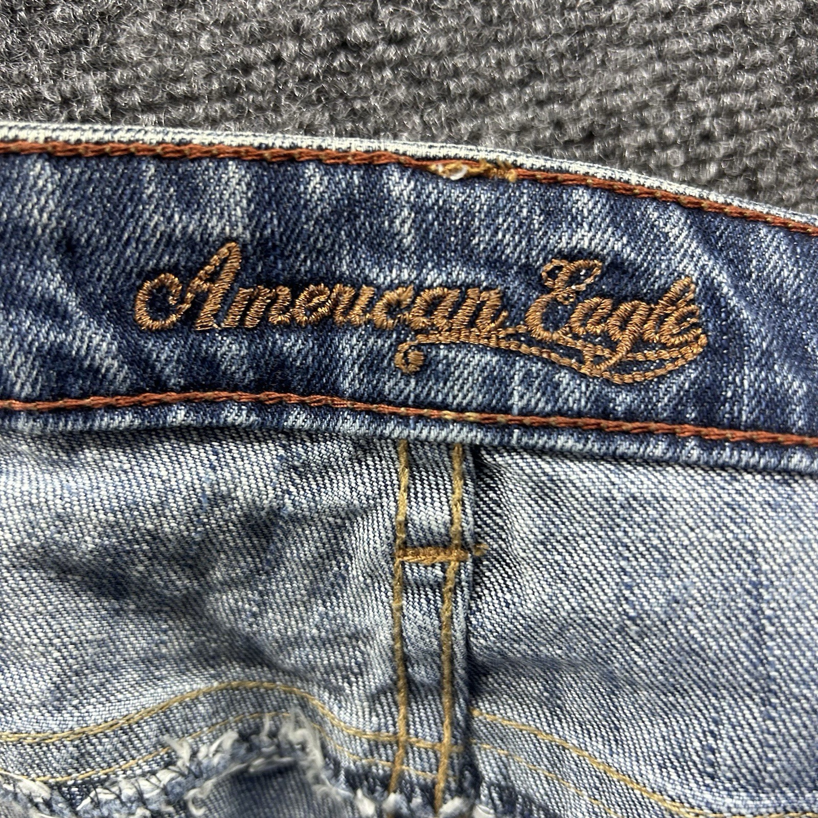 VTG American Eagle Jeans Womens 12 Reg Stretch Boot Denim Embroidered Sequin 90s