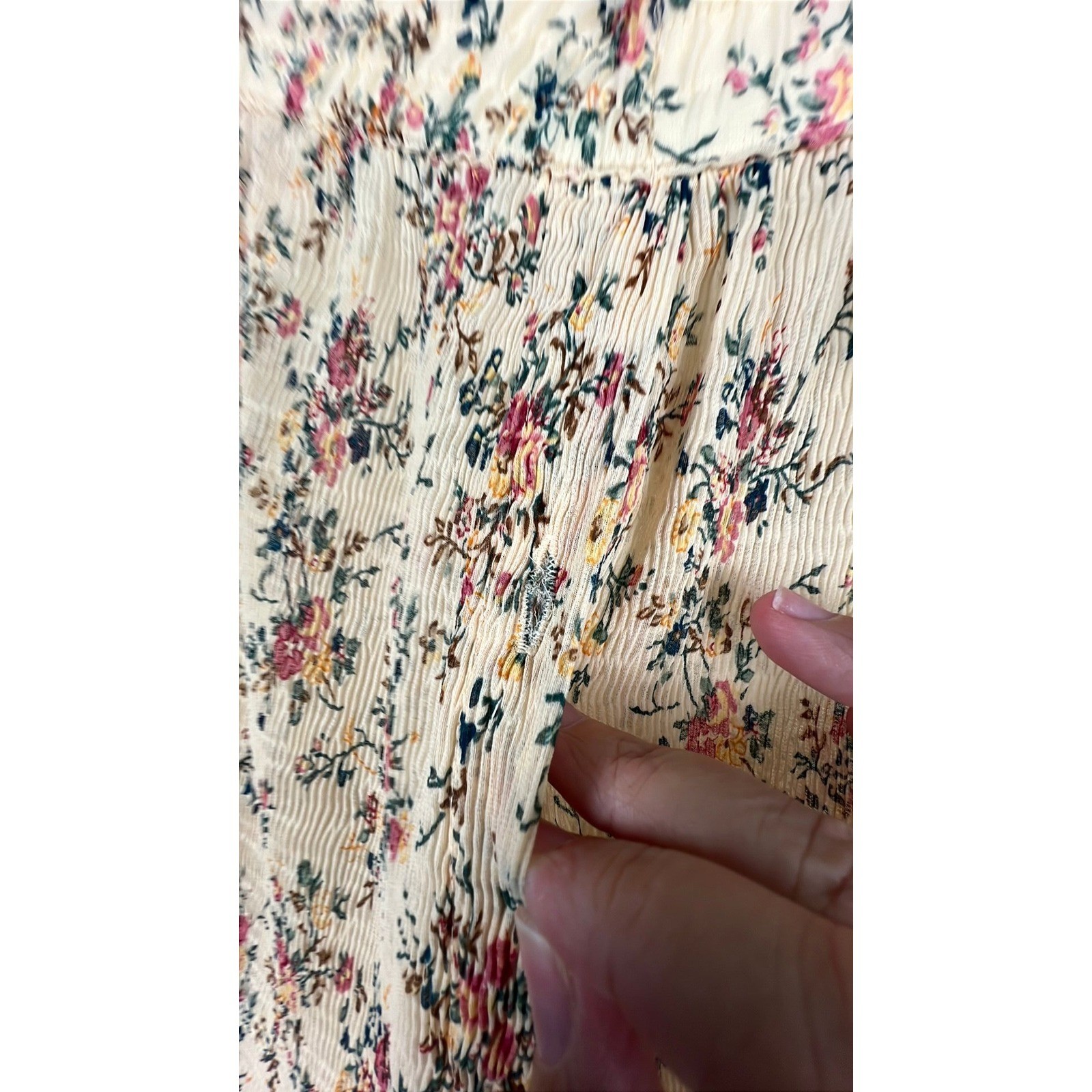 Cottagecore Vintage Express Floral Sheer Midi Skirt, XL 1X, Cream Pink
