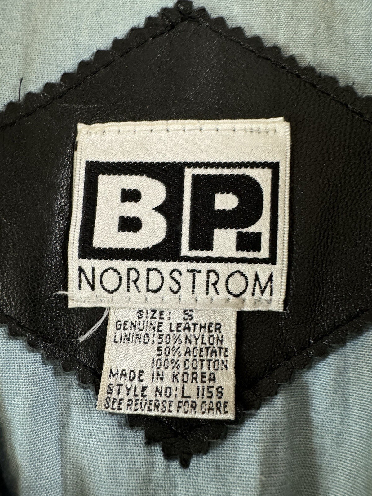 BP Nordstrom Vintage Women Black leather Biker motorcycle jacket S 80s Grunge