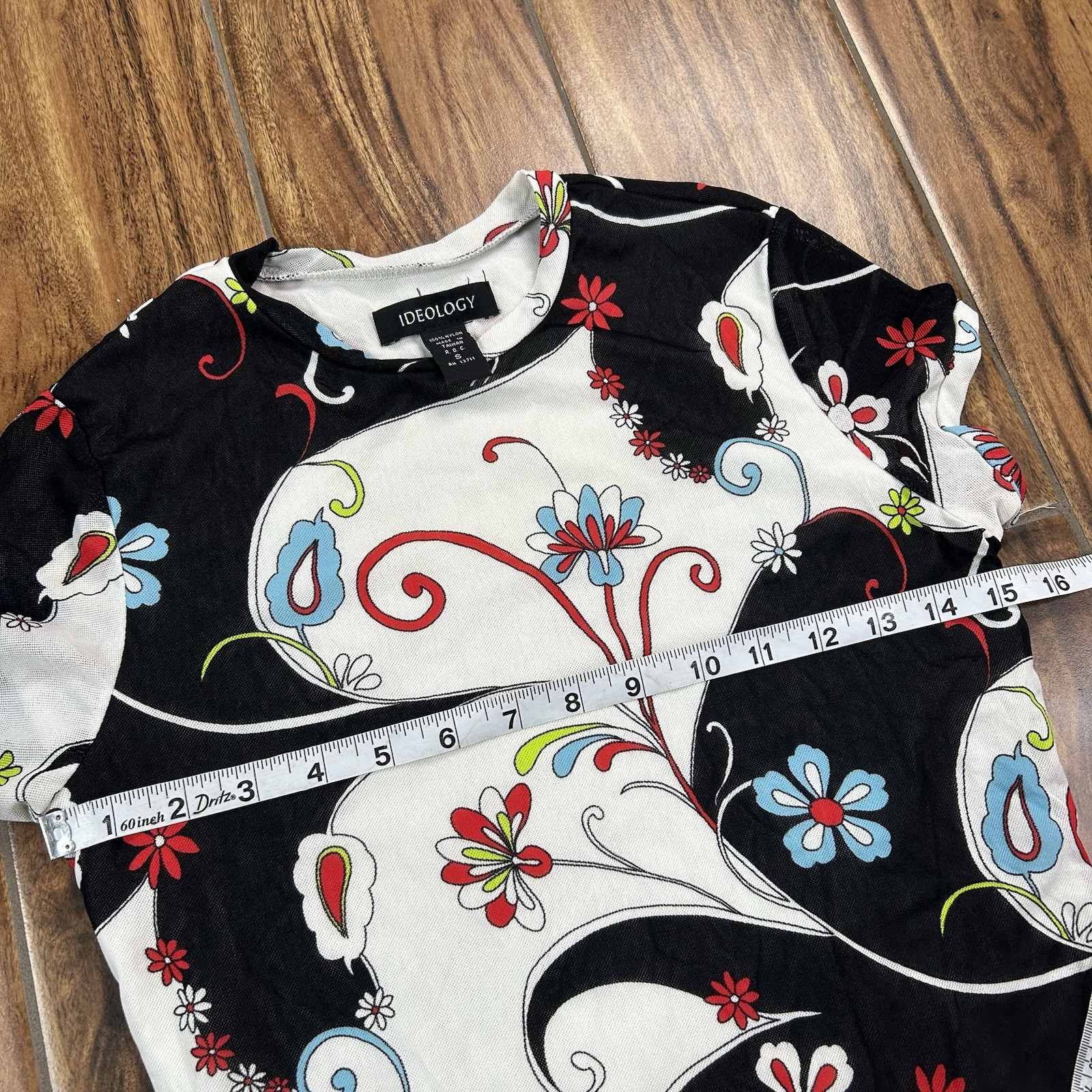 Vintage Y2K Whimsigoth Psychedelic Floral Top Fairy Grunge Ideology Sz S