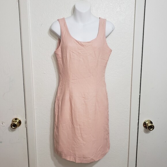Lois Snyder Dani Max Vintage Pink Scoop Neck Sleeveless Bodycon Above Knee Dress